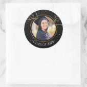 カスタム写真卒業 ラウンドシール (バッグ)