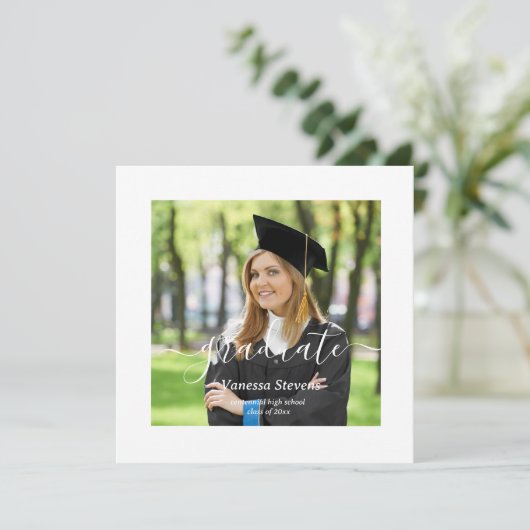 カスタム写真卒業 招待状 (スタンド正面)