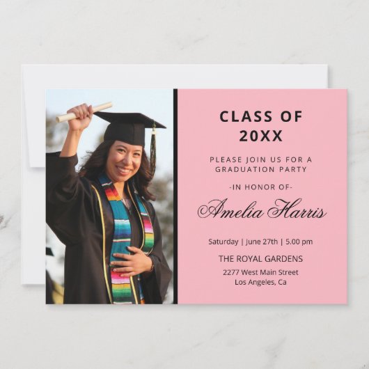 カスタム写真卒業 招待状 (正面)