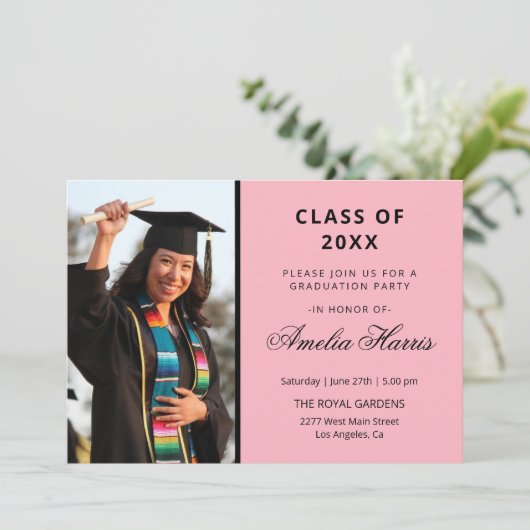 カスタム写真卒業 招待状 (スタンド正面)