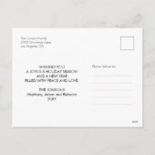 カスタム写真可愛い手描き金ゴールドリボン赤 シーズンポストカード (裏面)