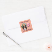 カスタム写真名かわいい誕生日バルーンありがとう スクエアシール (封筒)