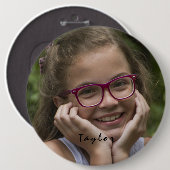 カスタム写真名の丸いボタン 缶バッジ (正面&裏面)