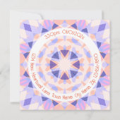 カスタム写真名エージピンクパープル誕生日スター 招待状 (裏面)