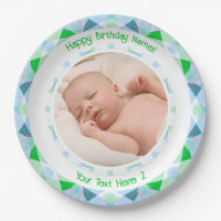 カスタム写真名エージブルーグリーン誕生日スター