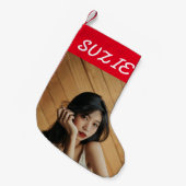 カスタム写真名クリスマスストッキング スモールクリスマスストッキング (正面 (吊り時))