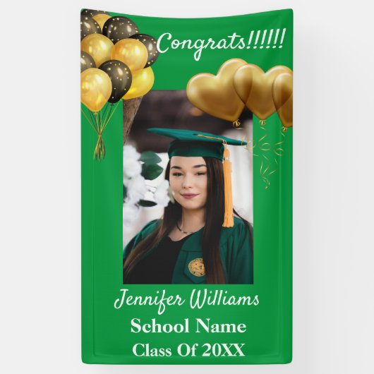 カスタム写真名スクール卒業2021年Bann 横断幕 (縦)