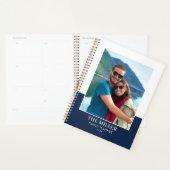 カスタム写真名ダークブルーモダン プランナー手帳 (ディスプレー)