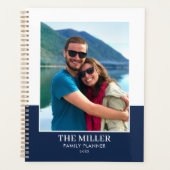 カスタム写真名ダークブルーモダン プランナー手帳 (正面)