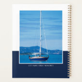 カスタム写真名ダークブルーモダン プランナー手帳 (裏面)