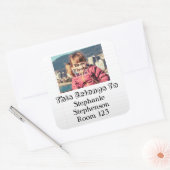 カスタム写真名パーソナライズされたキッズスクールラベル スクエアシール (封筒)