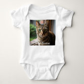 カスタム写真名文字パーソナライズされたベビーボディスーツ ベビーボディスーツ (正面)