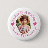 カスタム写真名誕生日お願い 缶バッジ (正面)