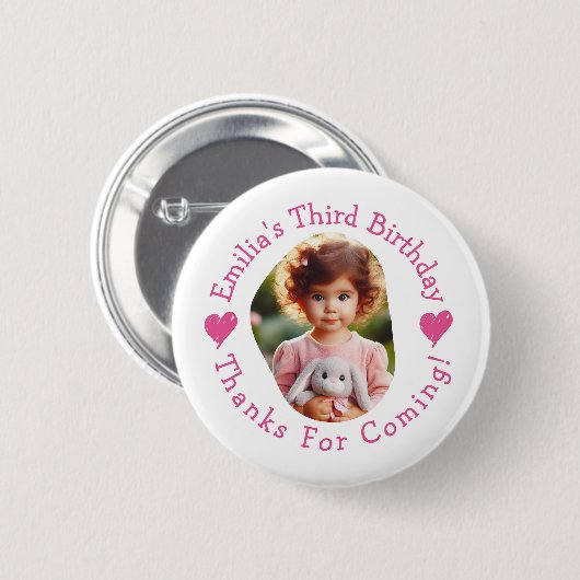 カスタム写真名誕生日お願い 缶バッジ (正面&裏面)