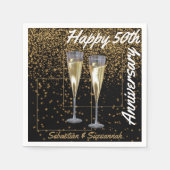 カスタム写真名50周年記念結婚パーティー スタンダードカクテルナプキン (正面)