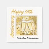 カスタム写真名50周年記念結婚パーティー スタンダードカクテルナプキン (正面)