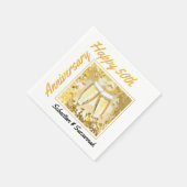 カスタム写真名50周年記念結婚パーティー スタンダードカクテルナプキン (角)