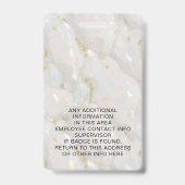 カスタム写真名 ホログラフィック フェイク オパール ストーン バッジ (裏面)