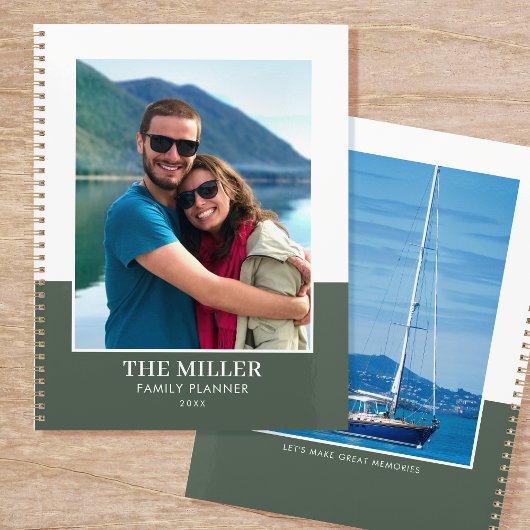 カスタム写真名(緑モダン) プランナー手帳