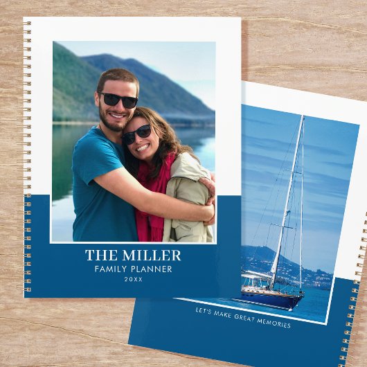 カスタム写真名(青モダン) プランナー手帳