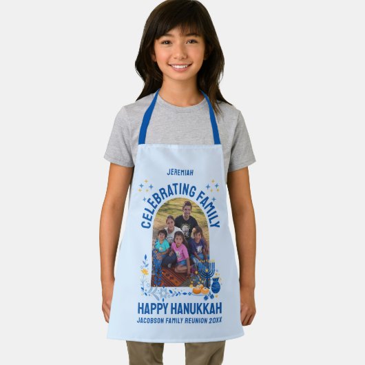 カスタム写真名HANUKKAHファミリー懇親会 エプロン (インサイチュ)