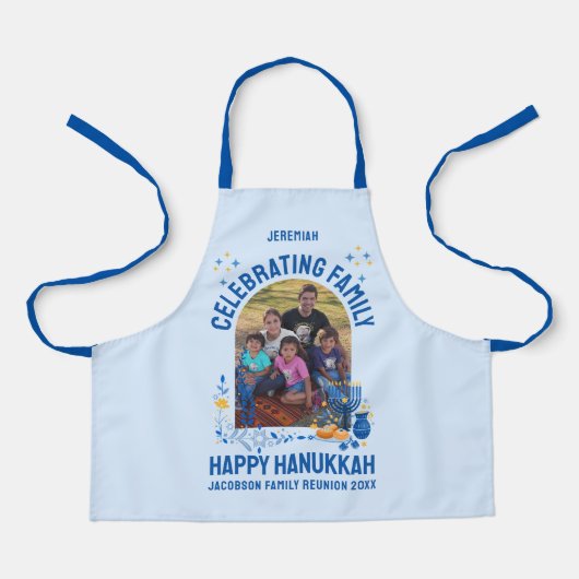 カスタム写真名HANUKKAHファミリー懇親会 エプロン (正面)