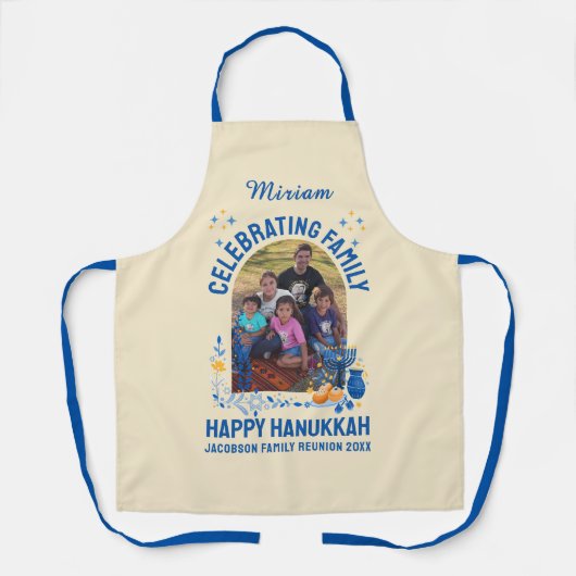 カスタム写真名HANUKKAHファミリー懇親会 エプロン (正面)