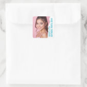 カスタム写真名Year Birthday Party Any Age スクエアシール (バッグ)