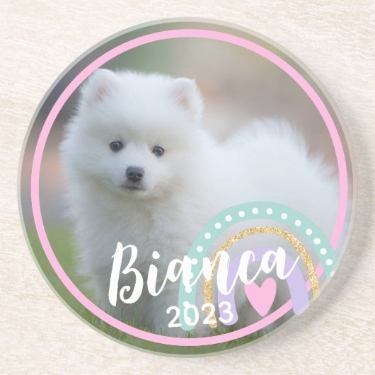 カスタム写真名Year Rainbow Sandstone Coasters コースター (正面)