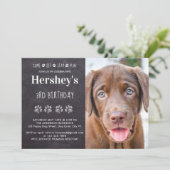 カスタム写真子犬バースデーパーティー 招待状 (スタンド正面)