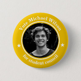 カスタム写真学生組合の選挙黄色のボタン 缶バッジ