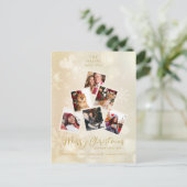 カスタム写真家のクリスマスツリーが新年を迎える ポストカード (スタンド正面)