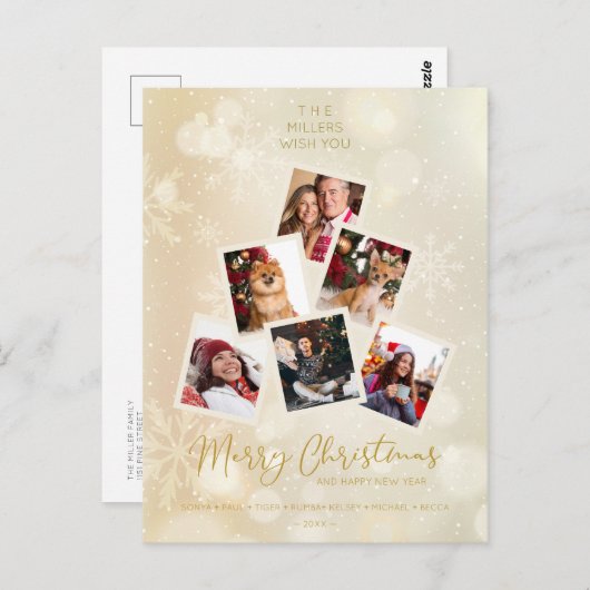 カスタム写真家のクリスマスツリーが新年を迎える ポストカード (正面/裏面)