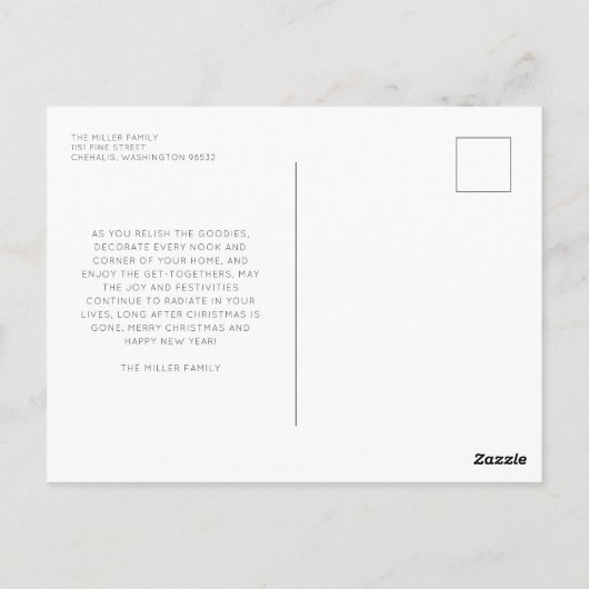 カスタム写真家のクリスマスツリーが新年を迎える ポストカード (裏面)