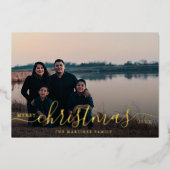 カスタム写真家名クリスマス 箔シーズンカード (正面)