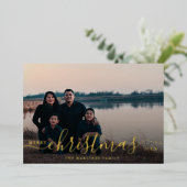 カスタム写真家名クリスマス 箔シーズンカード (立ち正面)