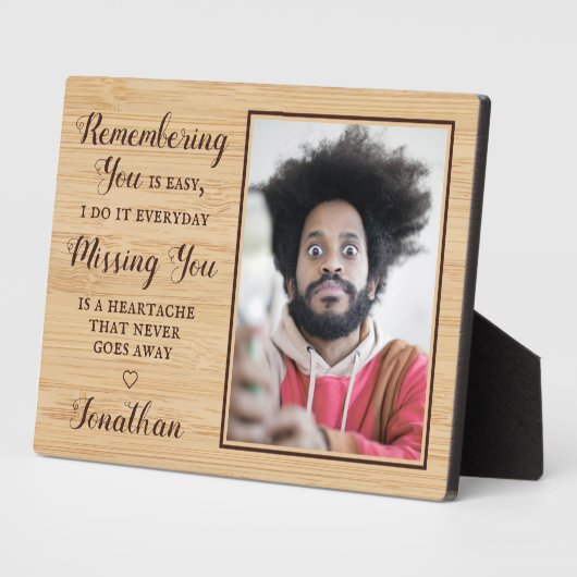 カスタム写真家族の記念碑 フォトプラーク (側面)