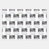 カスタム写真家族ミニマルなメリークリスマス ラッピングペーパーシート (正面)