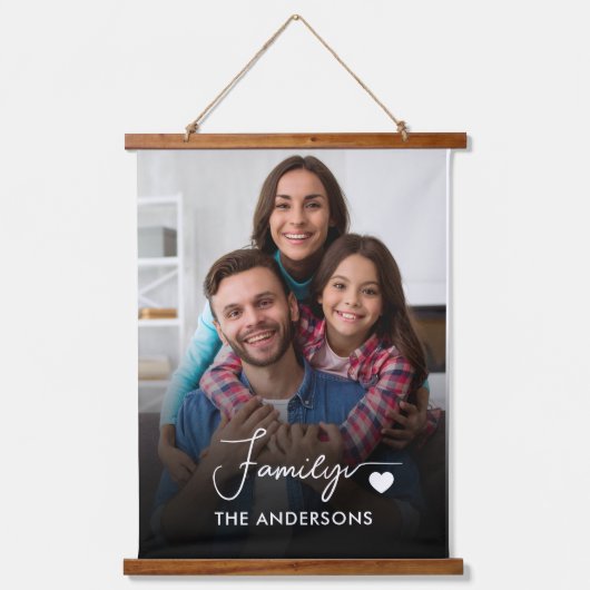 カスタム写真家族 吊り下げ型タペストリー (正面)