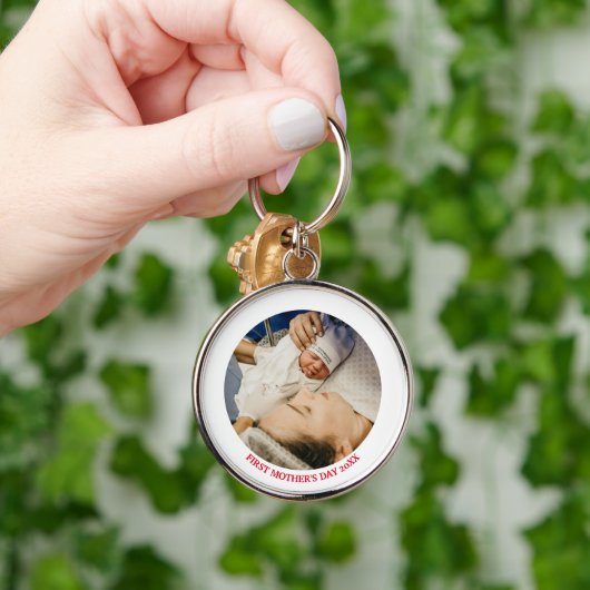 カスタム写真年ファースト・マザーズ・デイベビー・ニュー・マム キーホルダー (手)