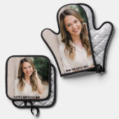 カスタム写真幸せな母の日 鍋つかみ&鍋敷きセット (正面/裏面)