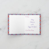 カスタム写真幸せピンク紫メリークリスマス シーズンカード (内部)