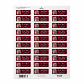 カスタム写真引っ越しましたレッドプレイド差出人住所 ラベル (フルシート)