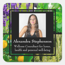 カスタム写真必須油ボトルラベル スクエアシール