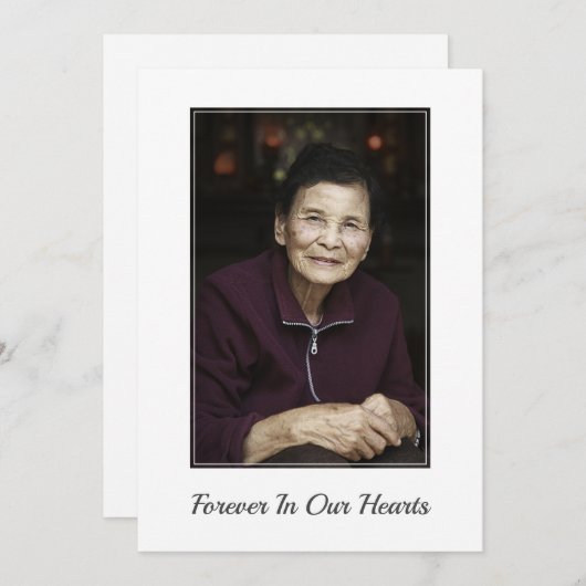 カスタム写真悔やみや弔慰死別記念葬式 サンキューカード (正面/裏面)