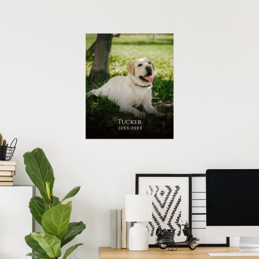 カスタム写真愛玩動物名記念 ポスター (ホームオフィス)