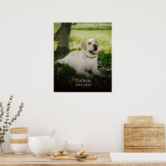 カスタム写真愛玩動物名記念 ポスター (キッチン)