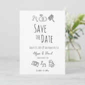 カスタム写真手描きミニマル白黒 (スタンド正面)