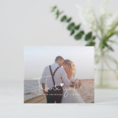 カスタム写真手書き結婚サンキューカード (スタンド正面)