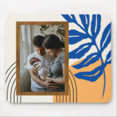 カスタム写真抽象芸術モダンブルーイエロー マウスパッド (正面)